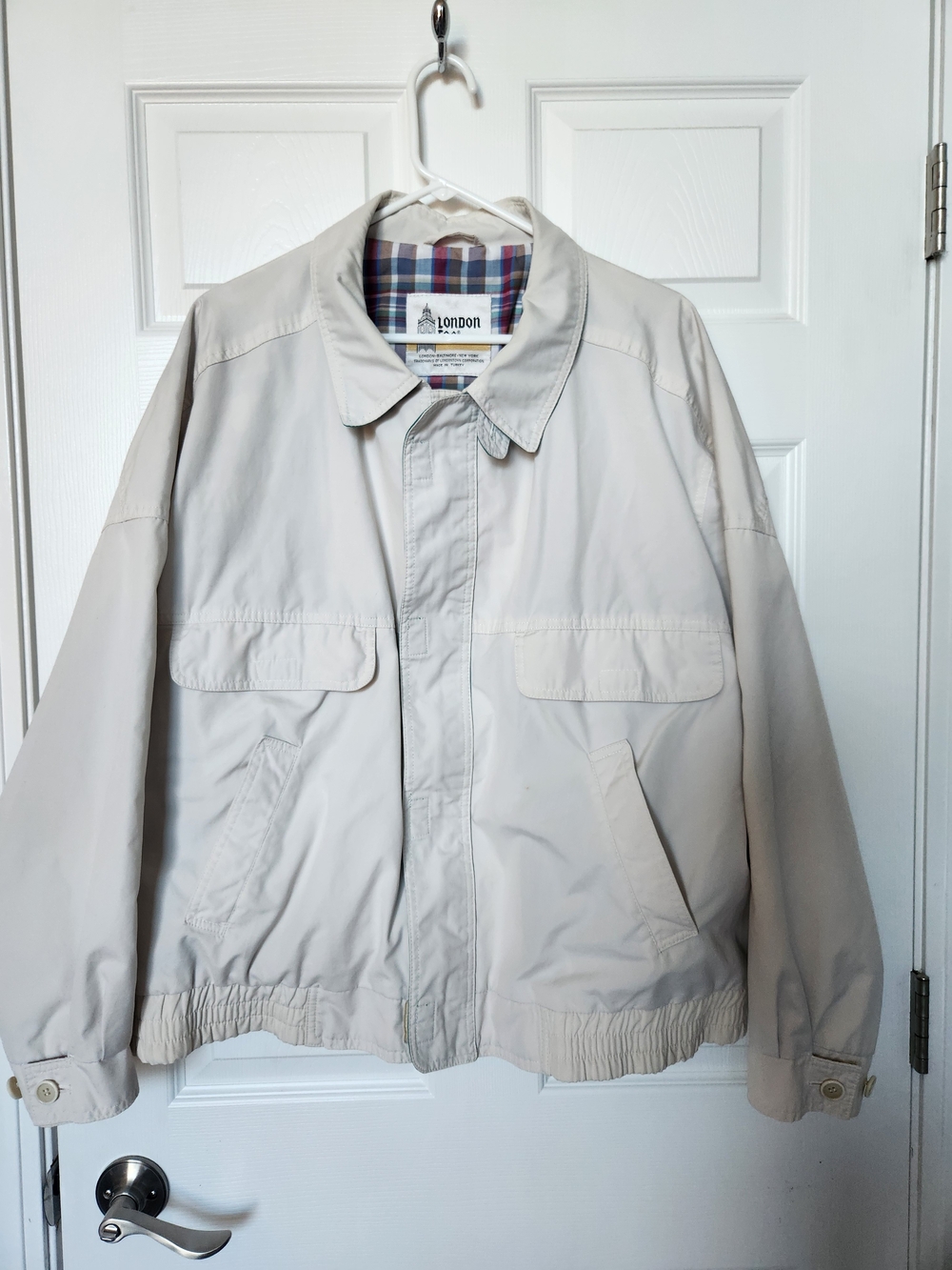 Vintage London Fog Lightweight Beige Fall Jacket, Men's XL